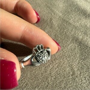Silver Heart Crown Ring Claddagh